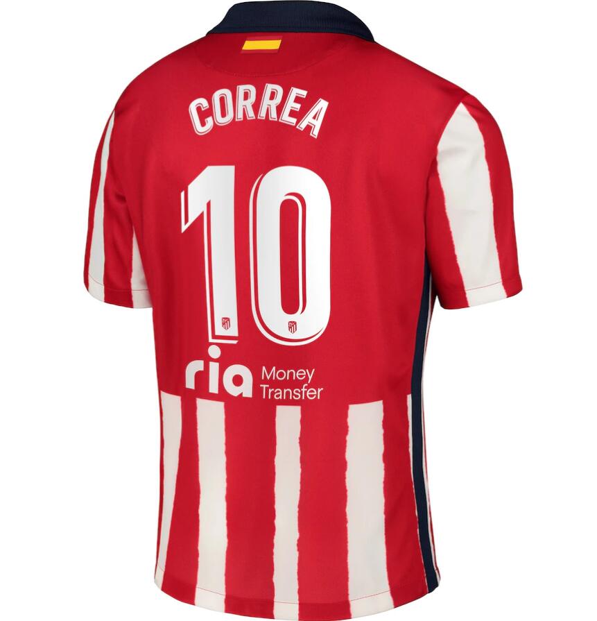 Atlético de Madrid Home Kit Soccer Jersey with Correa 10 printing 2020/21